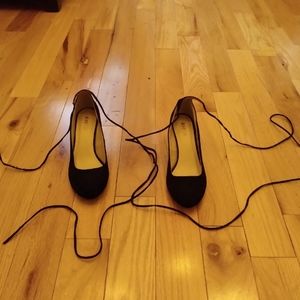 Black lace up heels